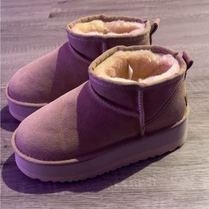 DH Gate mini platform UGG inspired boots in Mustard Seed